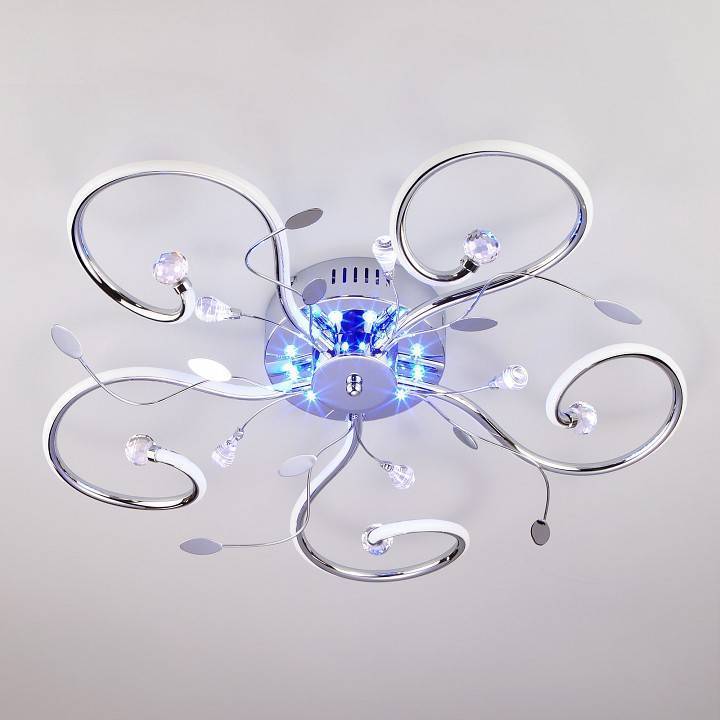 Потолочная люстра Eurosvet Curl 90129/5 хром 64 Вт 90129/5