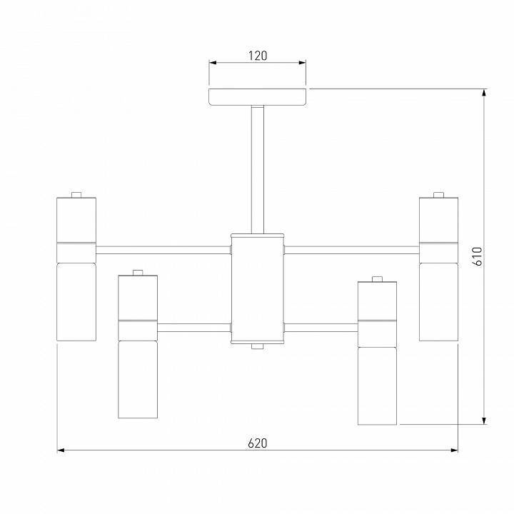 Люстра на штанге Eurosvet Tesoro 70125/6 черный