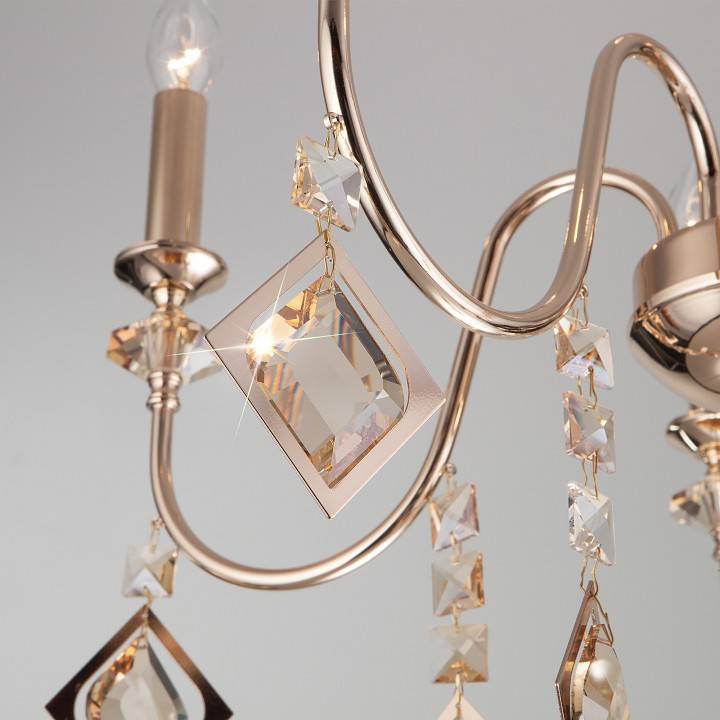 Подвесная люстра Eurosvet Telao золото тонированный хрусталь Strotskis Smart 10120/8