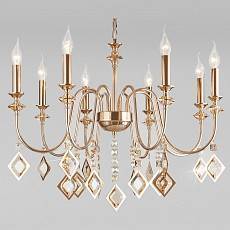 Подвесная люстра Eurosvet Telao 10120/8 золото тонированный хрусталь Strotskis Smart (10110/8) 10120/8