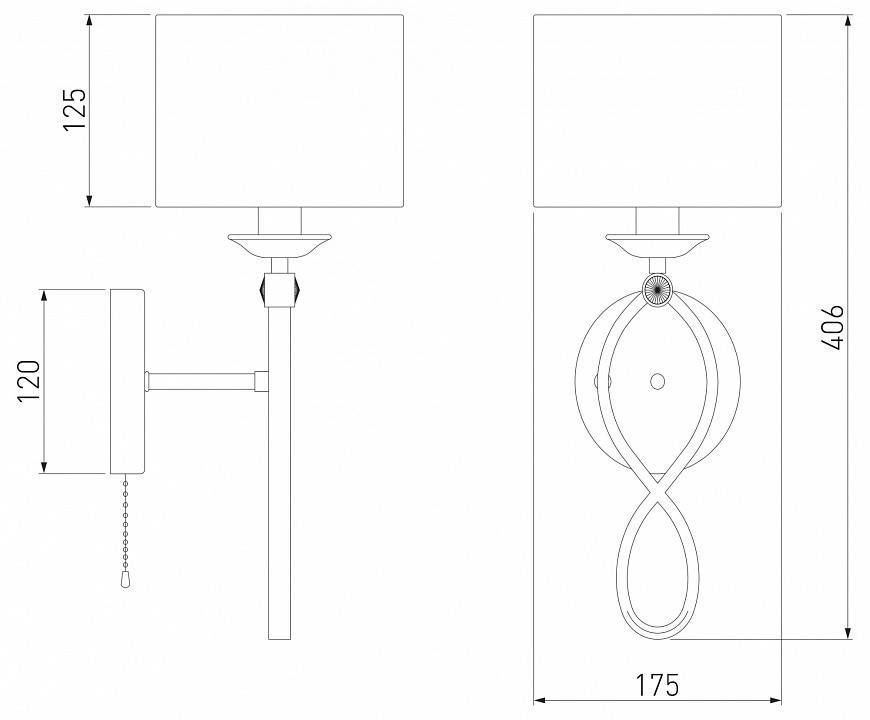 Бра Eurosvet Fabiola хром 60124/1