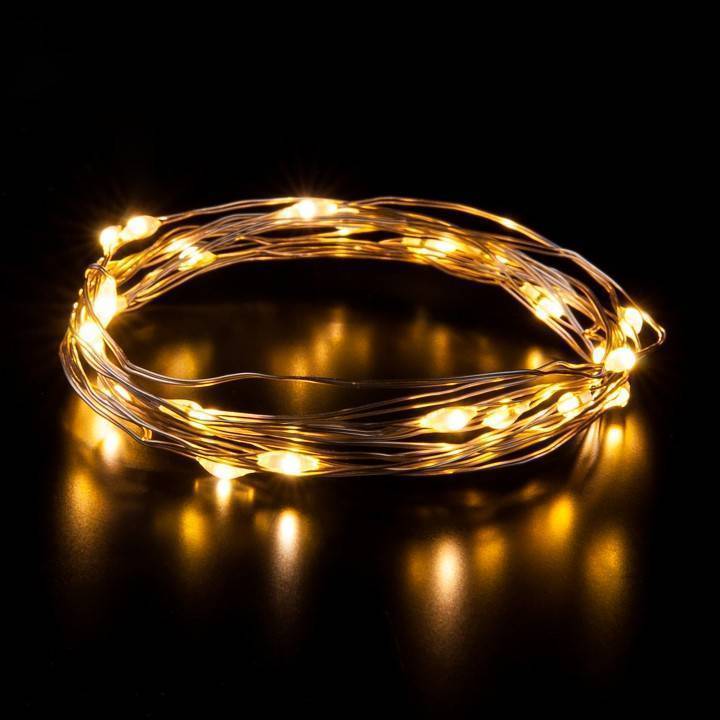 Гирлянда Нить Eurosvet Роса 400-006 теплый белый 3 м на батарейках 400-006