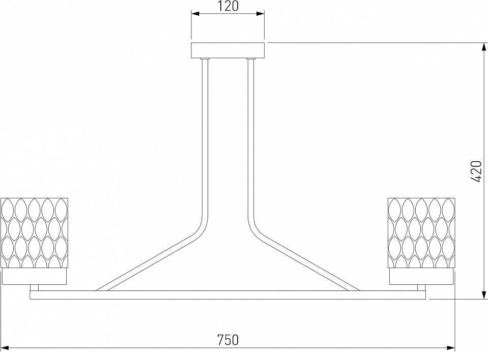 Люстра на штанге Eurosvet Calle 60127/8 латунь 60127/8