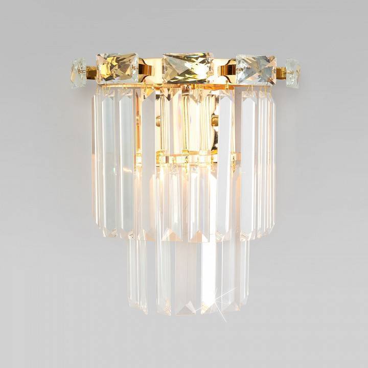 Накладной светильник Eurosvet Elegante 10130/1 золото/прозрачный хрусталь Strotskis