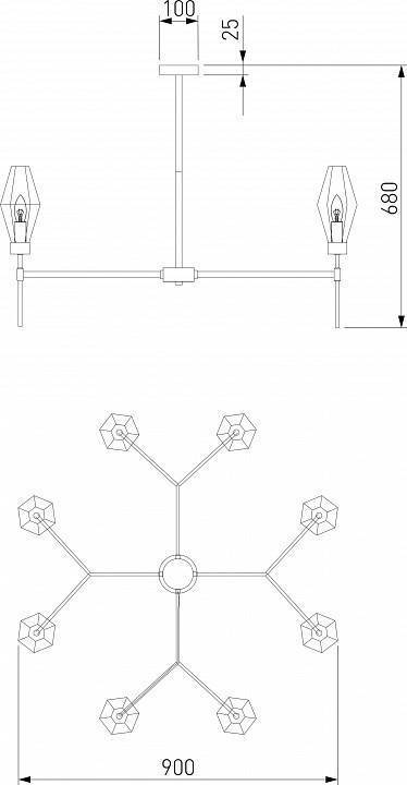 Люстра на штанге Eurosvet Prism 60143/8 хром
