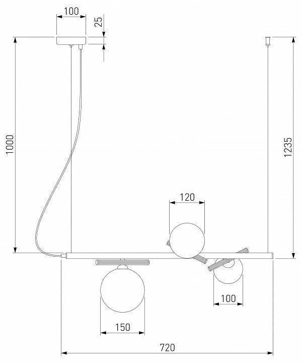 Подвесной светильник Eurosvet Salut 50382/3 хром 50382/3