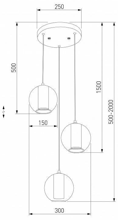 Подвесной светильник Eurosvet Cobble 50258/3 LED дымчатый/бирюзовый
