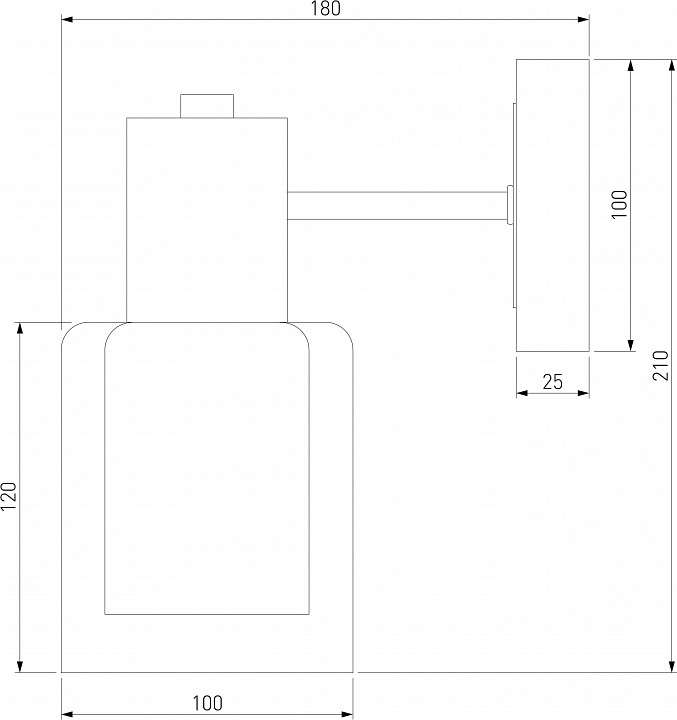 Бра Eurosvet Notion 70219/1 черный/античная бронза