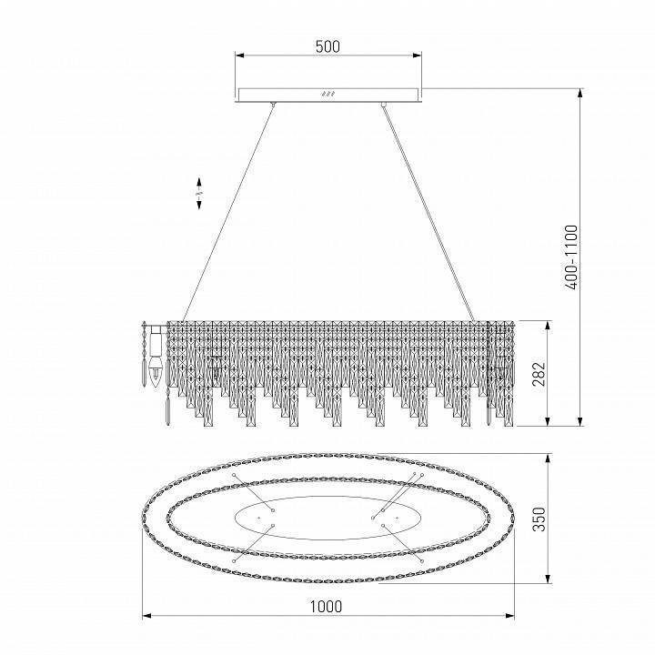 Подвесная люстра Eurosvet Blitz хром Strotskis Smart 60159/10
