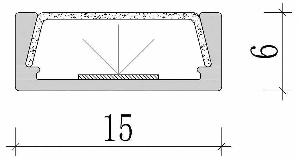 Профиль для светодиодной ленты Fiberli М1506 накладной 14120101