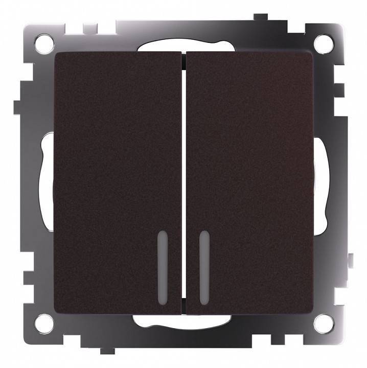 Выключатель двухклавишный с подсветкой без рамки Stekker Катрин 49021