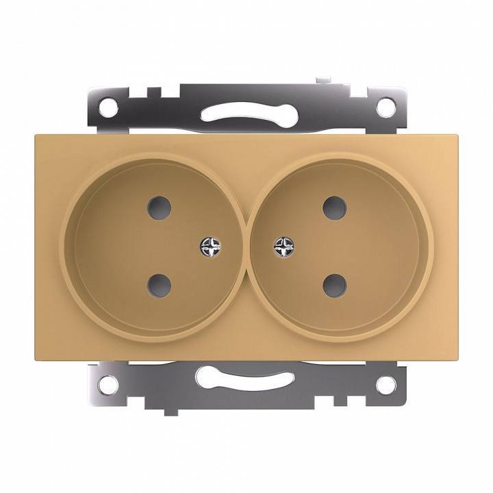 Розетка двойная без заземления и со шторкой, без рамки Stekker Катрин 49225