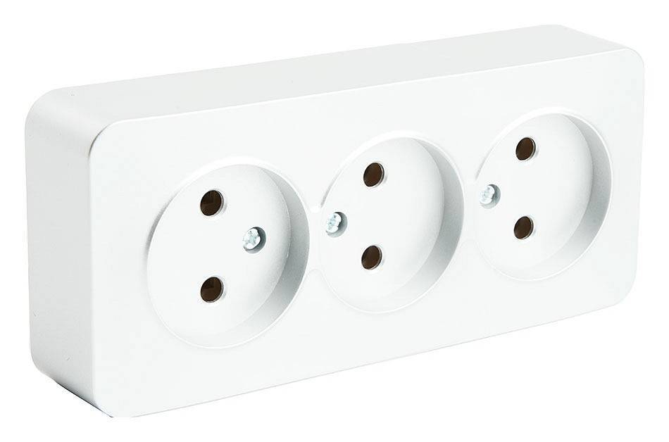 Розетка тройная без заземления Stekker София 49305