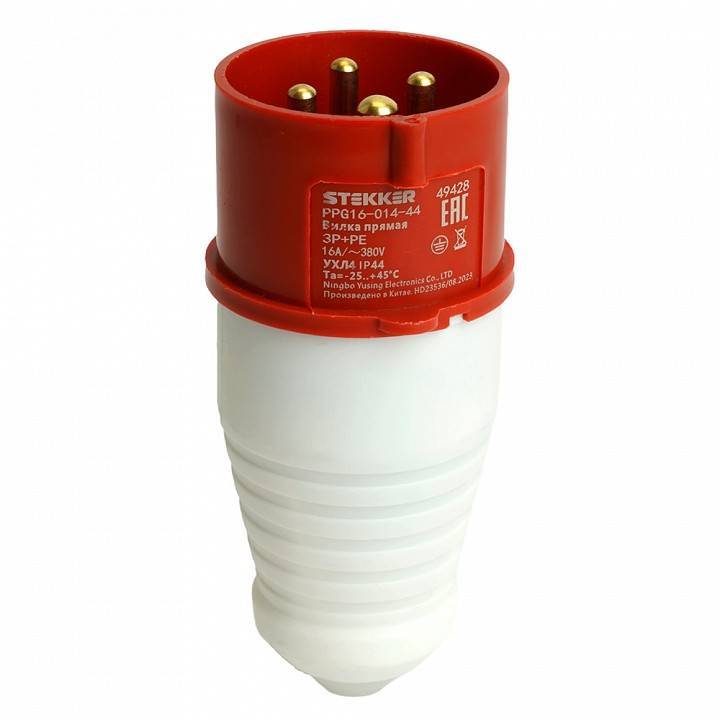 Вилка прямая 3P+PE Stekker ST 49428