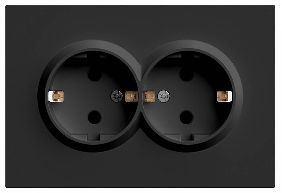 Розетка двойная без заземления и с шторкой, без рамки Stekker RST16-5114-05 49856