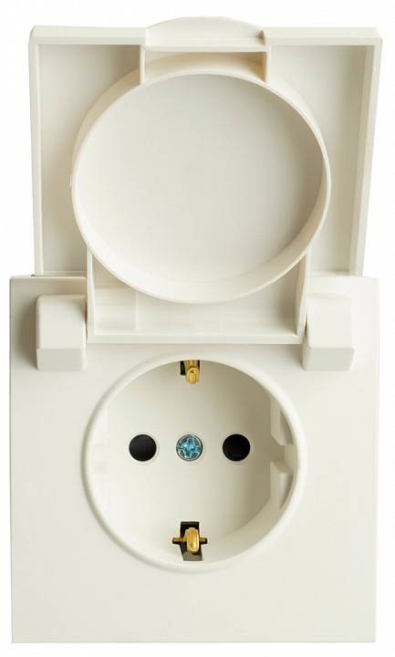 Розетка без заземления и с шторкой, без рамки с крышкой Stekker RST16-5112-01 49881