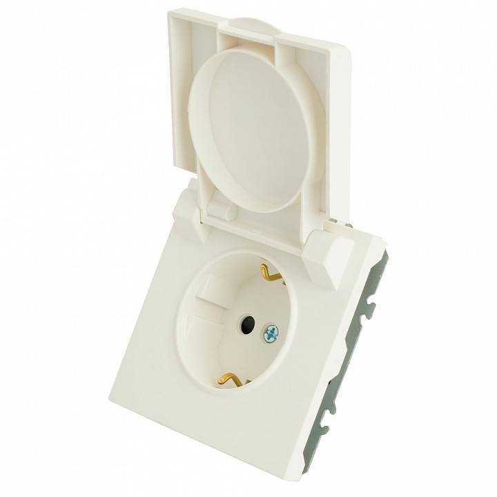 Розетка без заземления и с шторкой, без рамки с крышкой Stekker RST16-5112-01 49881