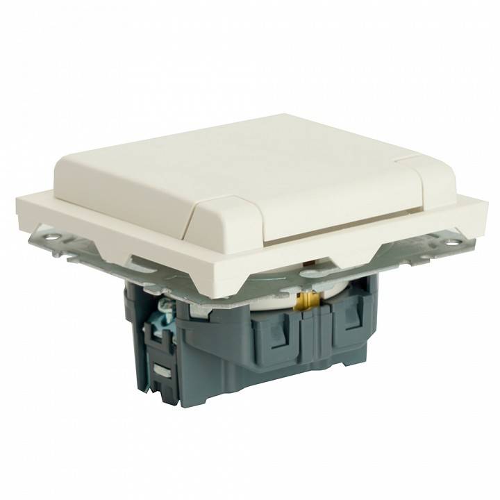 Розетка без заземления и с шторкой, без рамки с крышкой Stekker RST16-5112-01 49881