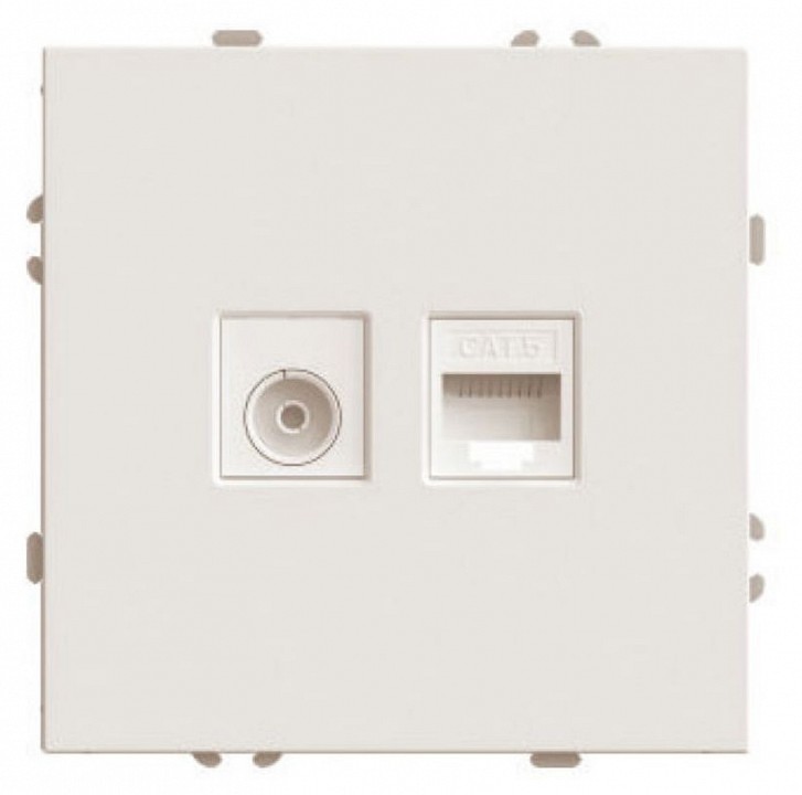 ТВ-розетка и розетка Ethernet RJ-45 без рамки Stekker Эмили 49898