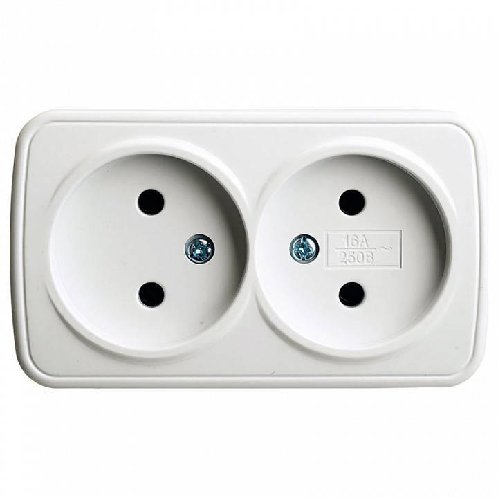 Розетка двойная без заземления Stekker Basic 50075