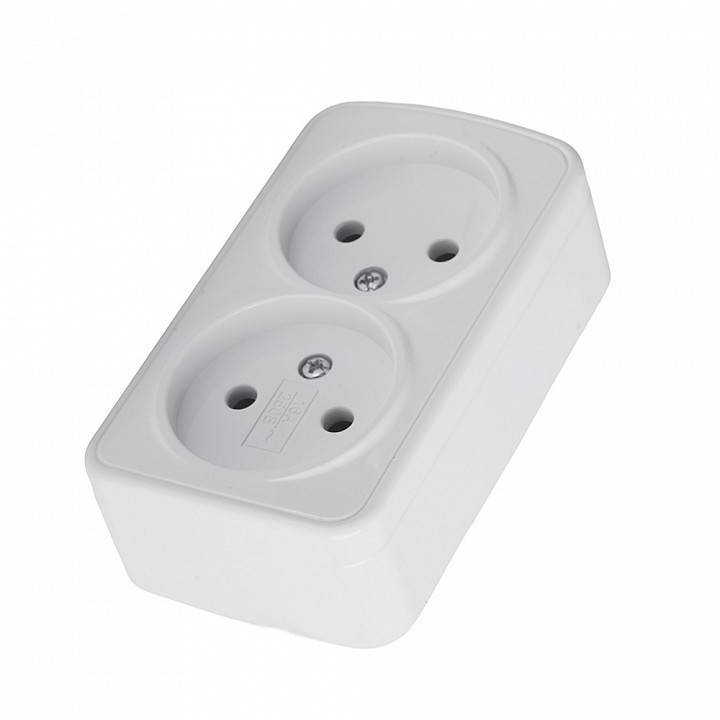 Розетка двойная без заземления Stekker Basic 50075