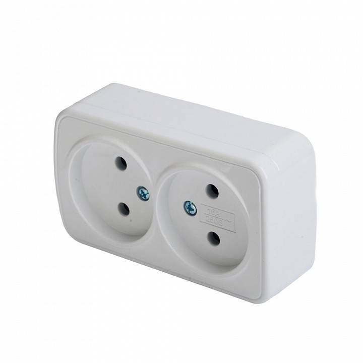 Розетка двойная без заземления Stekker Basic 50075