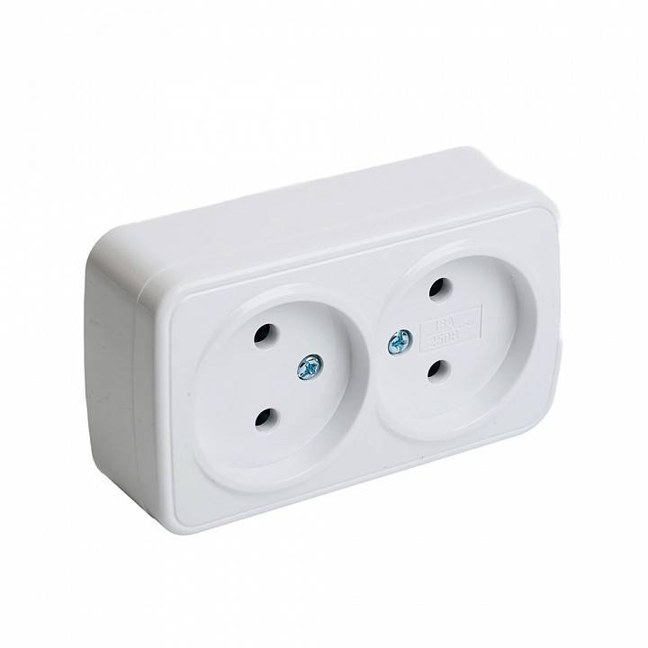 Розетка двойная без заземления Stekker Basic 50075