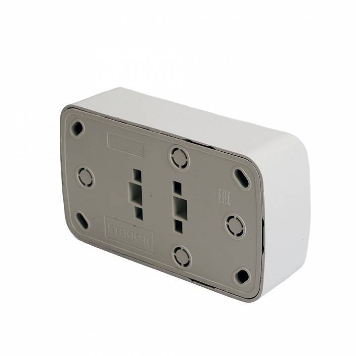 Розетка двойная без заземления Stekker Basic 50075