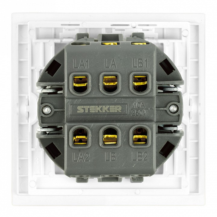 Переключатель перекрестный одноклавишный без рамки Stekker Мия 50569