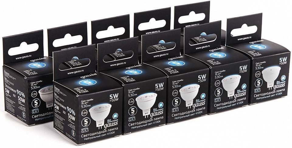 Лампа светодиодная Gauss Basic GU5.3 5 Вт 4100 K 201505205