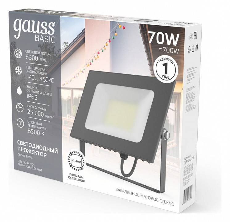 Светильник настенно-потолочный Gauss BASIC 688100370