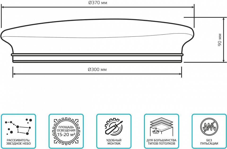 Накладной светильник Gauss Basic Space Stone НПС 995438224