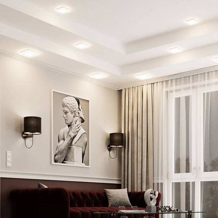 Встраиваемый светильник Gauss Backlight под лампу MR16 GU5.3 с LED подсветкой BL125