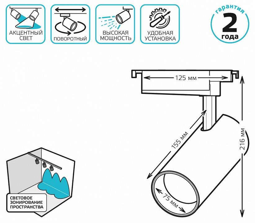 Светильник на штанге Gauss TR TR088