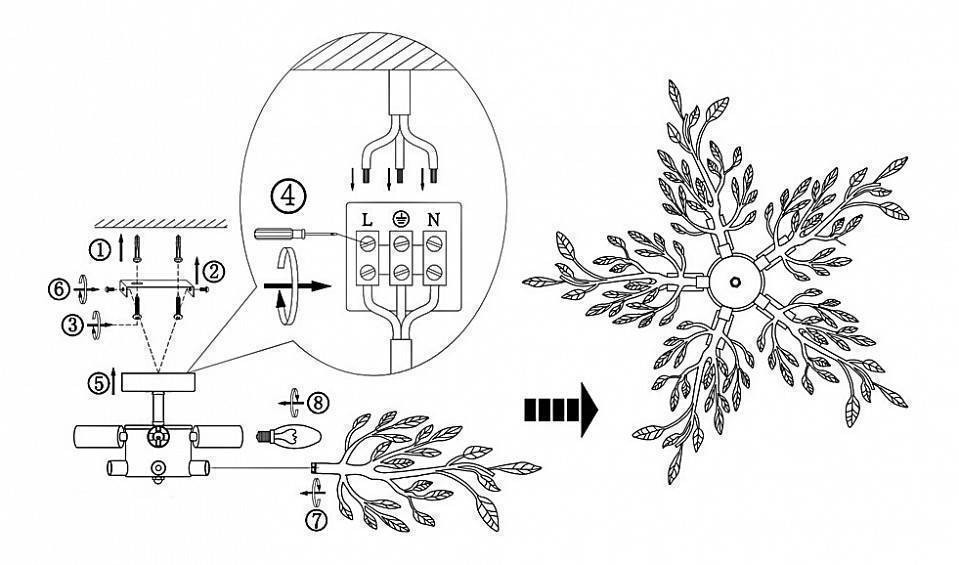 Люстра на штанге Globo Flash 5 ламп 68541-5