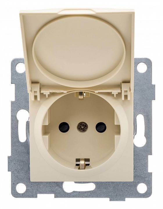 Розетка с заземлением и со шторкой, без рамки с крышкой Gusi Electric UGRA С11Р91-003
