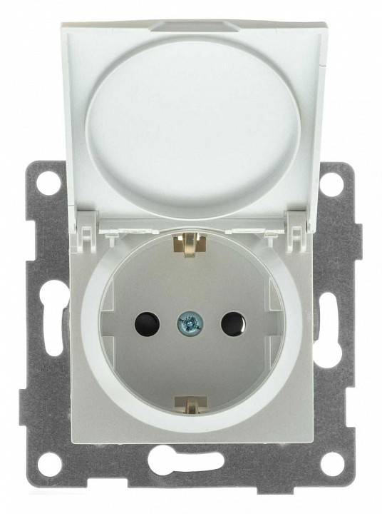 Розетка с заземлением, шторками и крышкой Gusi Electric UGRA С11Р91-028