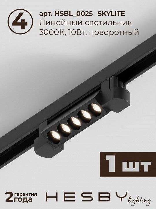 Комплект трековый Hesby Lighting №10 однофазная накладная Skylite HSBL_kompl_S010_NI2B3K