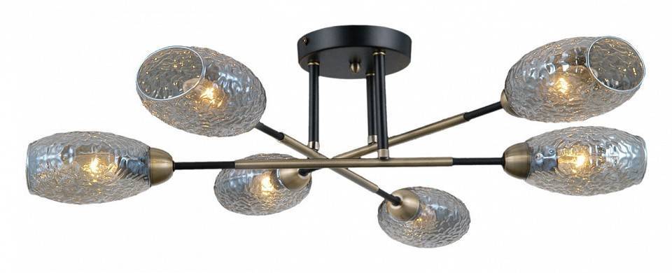 Потолочная люстра ILLUMICO черная с бронзой IL0255-6CSQ-79 BK AB