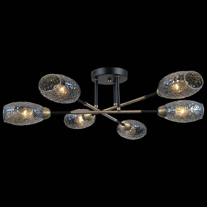 Потолочная люстра ILLUMICO черная с бронзой IL0255-6CSQ-79 BK AB