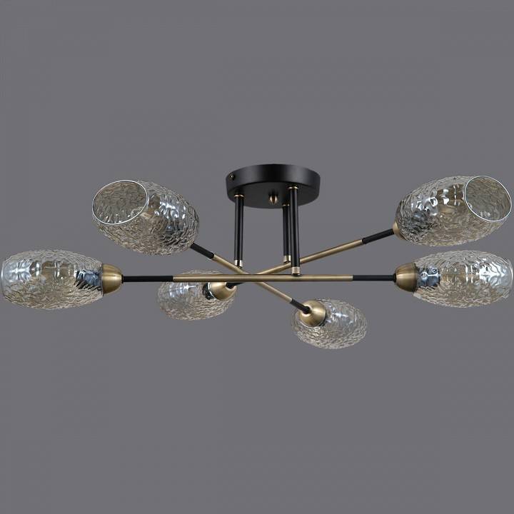 Потолочная люстра ILLUMICO черная с бронзой IL0255-6CSQ-79 BK AB