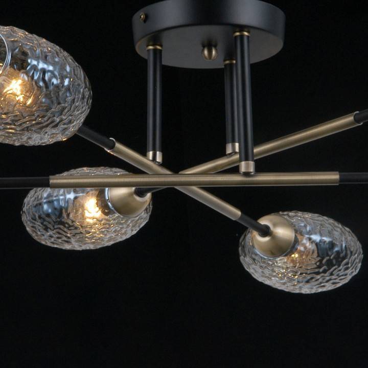 Потолочная люстра ILLUMICO черная с бронзой IL0255-6CSQ-79 BK AB