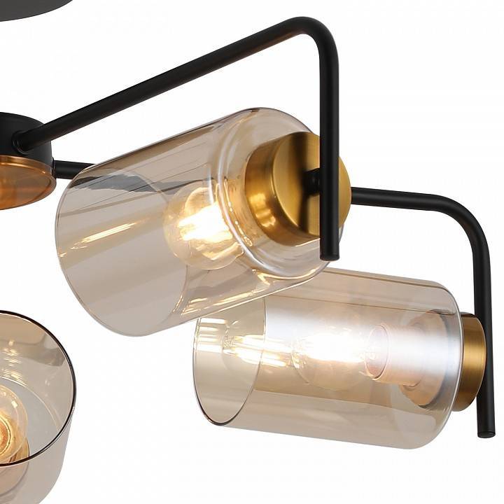 Люстра на штанге ILLUMICO  IL8248-5COU-79 BK GD