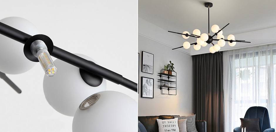 Люстра на штанге Imperiumloft Cherry Bomb Balls Black 40.2723-0