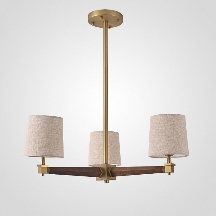 Люстра на штанге ImperiumLoft Jorgenson Beige/Dark wood STAVRA01