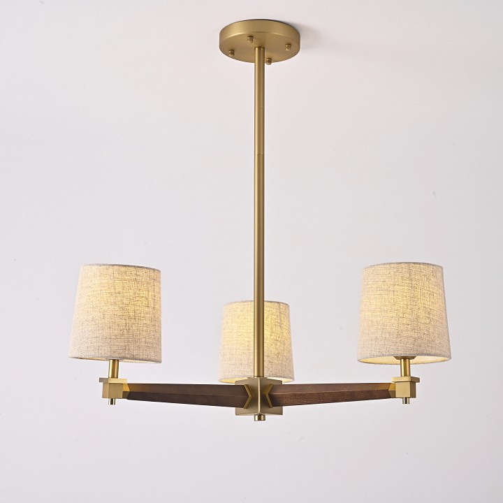 Люстра на штанге ImperiumLoft Jorgenson Beige/Dark wood STAVRA01