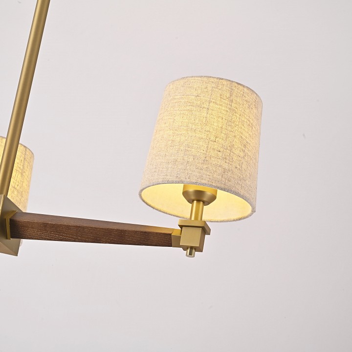 Люстра на штанге ImperiumLoft Jorgenson Beige/Dark wood STAVRA01