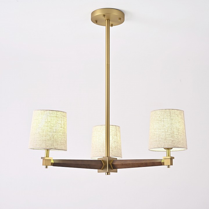 Люстра на штанге ImperiumLoft Jorgenson Beige/Dark wood STAVRA01