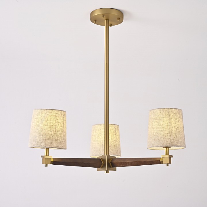 Люстра на штанге ImperiumLoft Jorgenson Beige/Dark wood STAVRA01