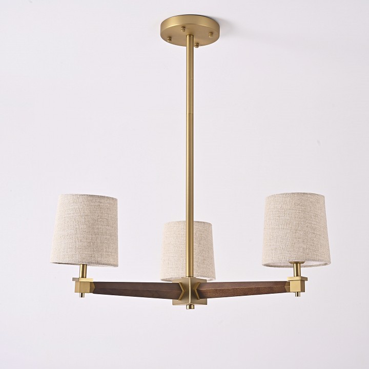 Люстра на штанге ImperiumLoft Jorgenson Beige/Dark wood STAVRA01